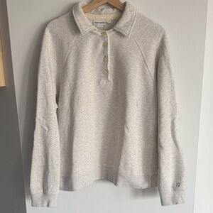 Frank and Oak Collared Pullover Grey Sweater Recycled Cotton